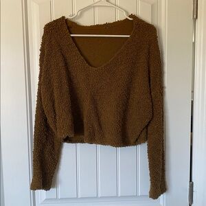 Free People Warm Brown Knit Sweater